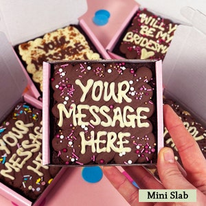 Personalised brownie slab / happy birthday brownie / postal brownies / letterbox brownies / personalised gift / sweet treat / chocolate image 4