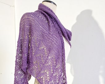 Purple wool and silk shawl