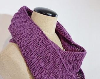 Scarf Collar in wool and purple silk
