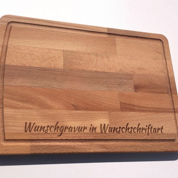 Schneidebrett XXL aus Holz mit persönlicher Gravur ca. 38x27cm