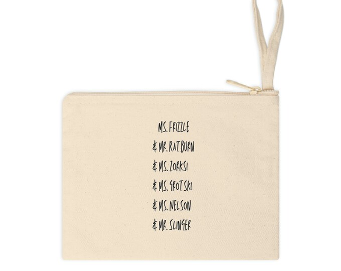 Cool Teacher Cotton Zipper Pouch