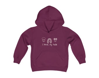 I Love My Hair  Youth Hooded Sweatshirt 1