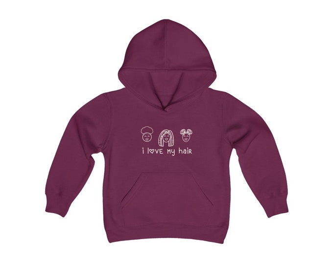 I Love My Hair  Youth Hooded Sweatshirt 1