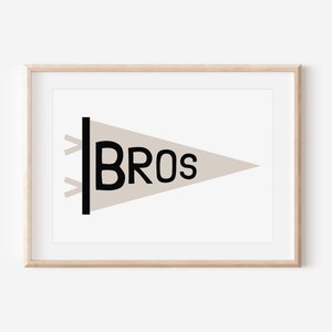 Bros Brothers Flag Downloadable Print, Brother Nursery Decor, Kids Room, Neutral Play Room Wall Decor, Quote Kids Wall Art, Printable