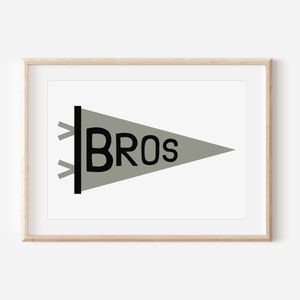 Bros Brothers Flag Downloadable Print, Brother Nursery Decor, Kids Room, Neutral Play Room Wall Decor, Quote Kids Wall Art, Printable