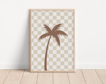 Palm Tree Downloadable Print, Surf Nursery Decor, Beach Kids Room, Surfer Room, Beachy Kids Wall Art, Boho Wall Art, Retro Wall Art