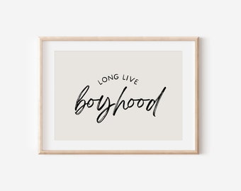 Long Live Boyhood Downloadable Print, Boy Nursery Decor, Kids Room, Checkerboard Play Room Wall Decor, Quote Kids Wall Art, Printable