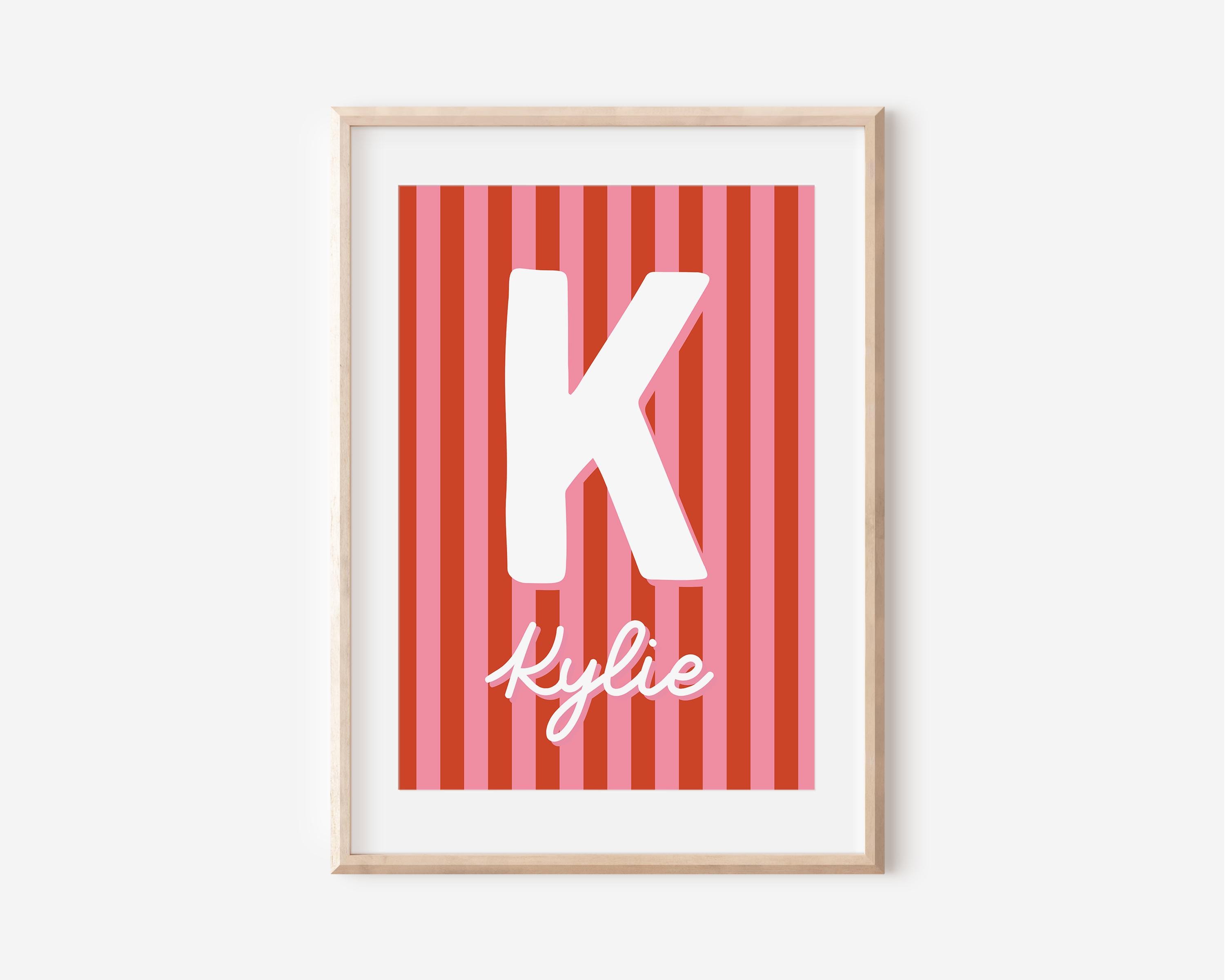 Personalized Stripey Colorful Name Digital Print, Nursery Name