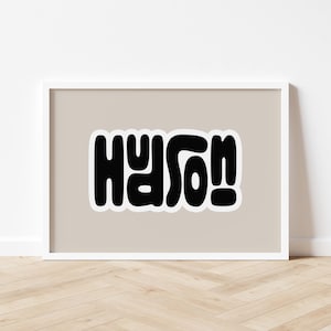 Impressão digital de nome colorido de bolha personalizada, placa de nome de berçário, arte de parede de letras retrô, impressão de nome de berçário para crianças, decoração de berçário
