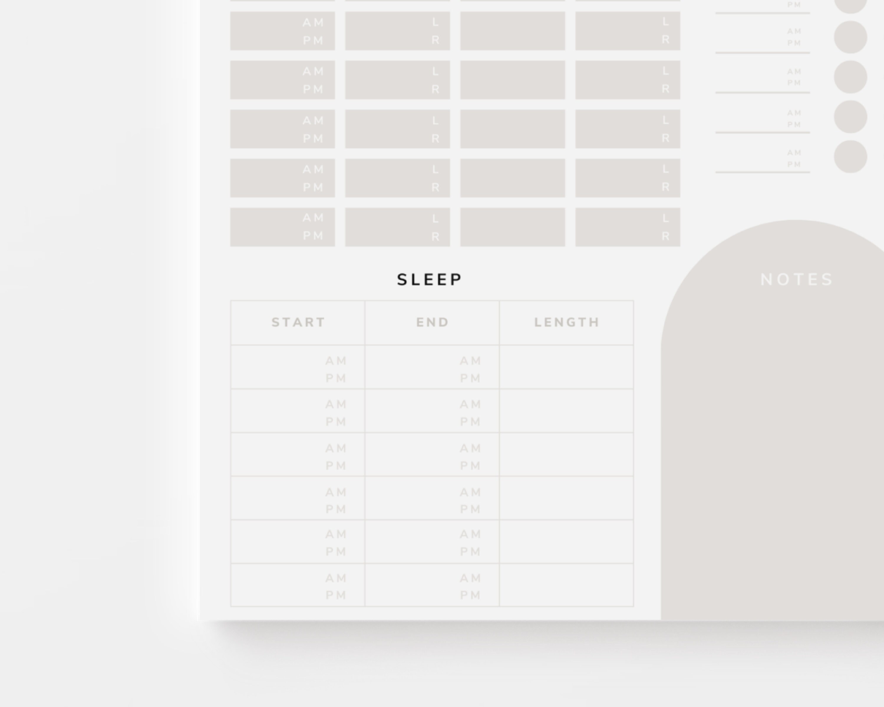 Daily Baby Log Digital Download Printable, Simple PDF Baby Log, Neutral ...