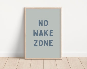 No Wake Zone Downloadable Print, Surf Nursery Decor, Beach Kids Room, Surfer Room, Beachy Kids Wall Art, Boho Wall Art, Retro Wall Art