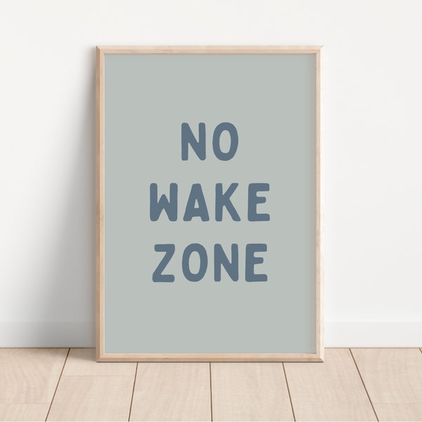No Wake Zone Downloadable Print, Surf Nursery Decor, Beach Kids Room, Surfer Room, Beachy Kids Wall Art, Boho Wall Art, Retro Wall Art