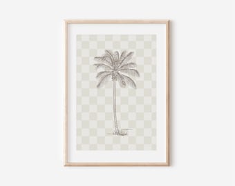 Palm Tree Downloadable Print, Surf Nursery Decor, Beach Kids Room, Surfer Room, Beachy Kids Wall Art, Boho Wall Art, Retro Wall Art