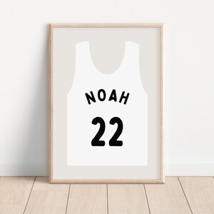 Personalisierte Name Basketball Jersey Herunterladbare Druck, Name Dekor, Kinderzimmer, Neutral Sport Wand-Dekor, Kinder Wandkunst, Printable