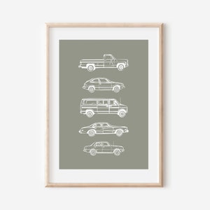 Retro Vintage Cars Downloadable Print, Vehicle Boy Nursery Decor, Kids Room, Minimalist Play Room Wall Decor, Quote Kids Wall Art, Printable