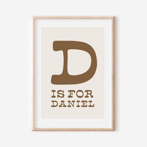 Impresión digital personalizada con nombre colorido y peculiar, letrero con nombre para guardería, arte de pared con letras retro, impresión con nombre para guardería para niños, decoración de guardería