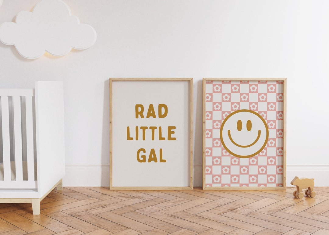 Rad Little Gal Smiley Gallery Wall Set of 2 Downloadable - Etsy