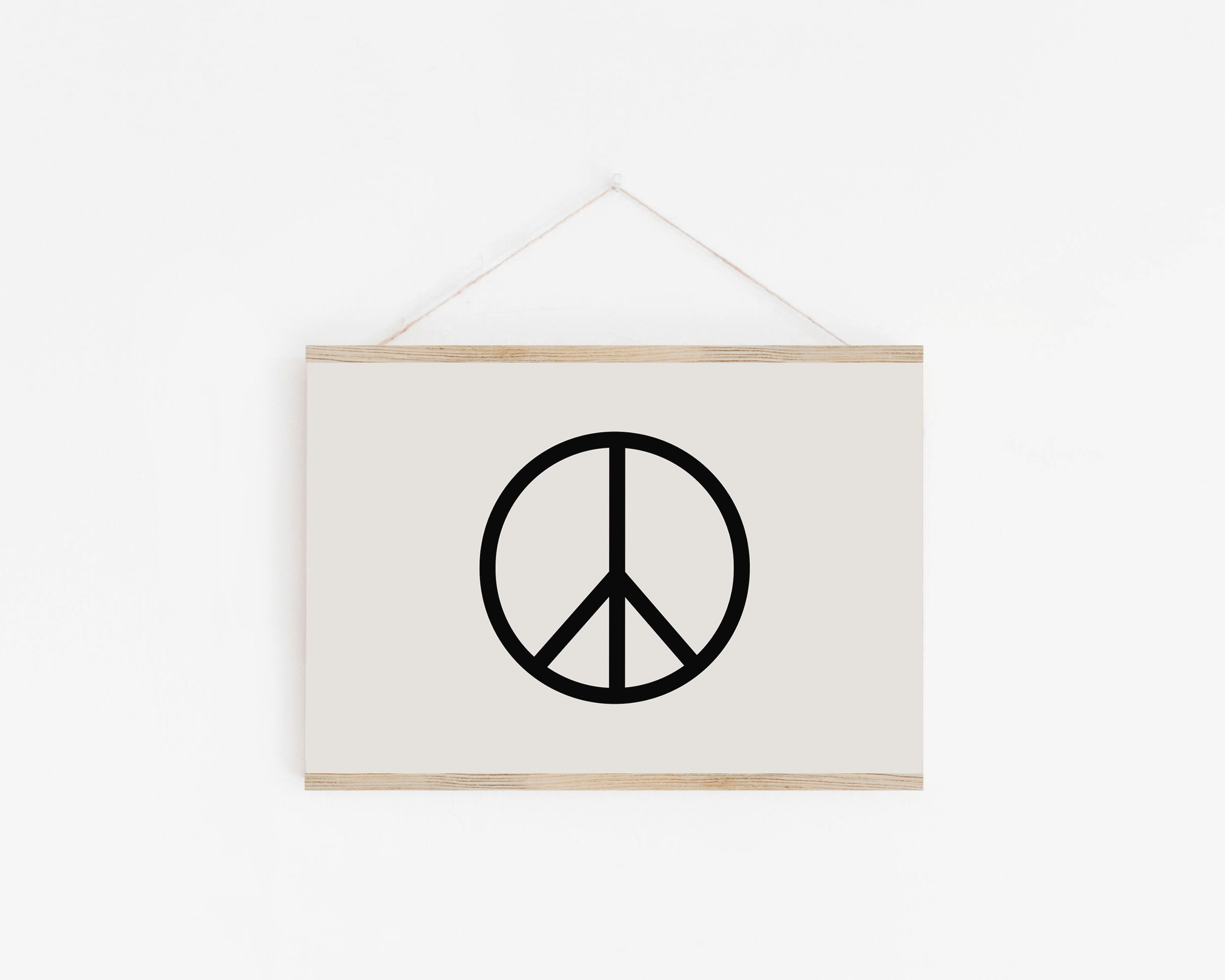 Peace Sign Neutral Peace Sign Digital Print, Neutral Wall Art, Neutral Nursery Art, Cute ...