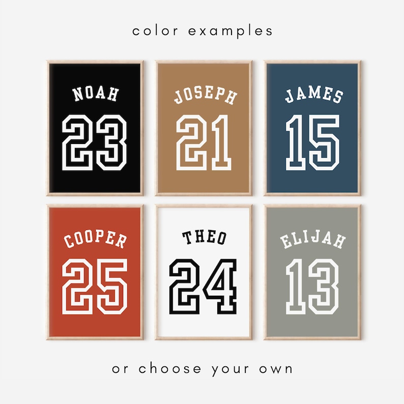 Personalized Name Sports Jersey Downloadable Print, Name Decor, Kids ...