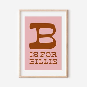 Impresión digital personalizada con nombre colorido y peculiar, letrero con nombre para guardería, arte de pared con letras retro, impresión con nombre para guardería para niños, decoración de guardería