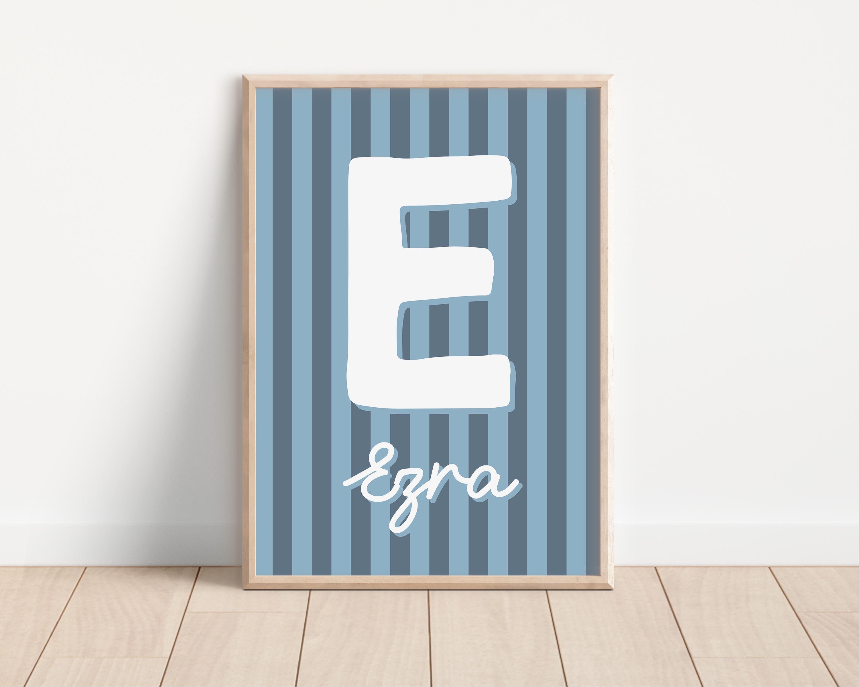 Personalized Stripey Colorful Name Digital Print, Nursery Name