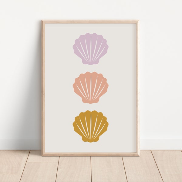 Mermaid Shell Downloadable Print, Girl Nursery Decor, Under The Sea Kids Room, Quote Play Wall Art, Printable