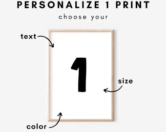 Custom Color or Text Print - Customize the color or text of an existing print - Single Print
