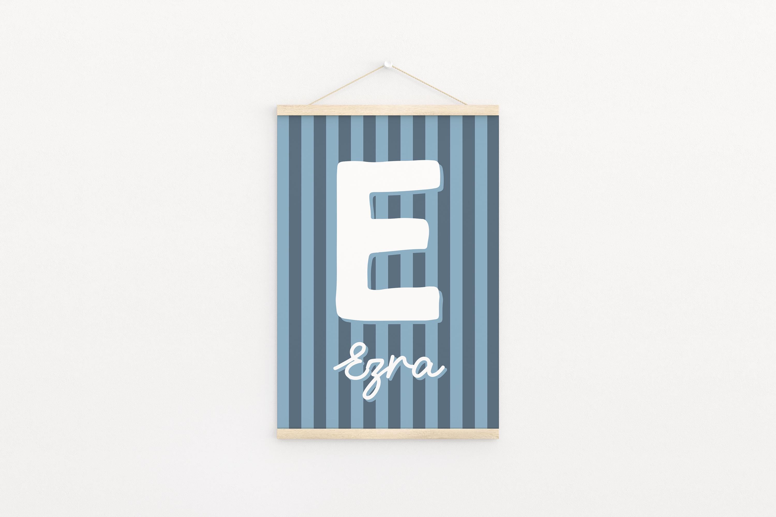 Personalized Stripey Colorful Name Digital Print, Nursery Name