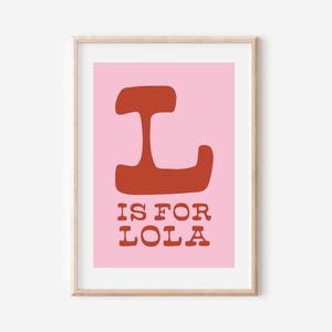 Impresión digital personalizada con nombre colorido y peculiar, letrero con nombre para guardería, arte de pared con letras retro, impresión con nombre para guardería para niños, decoración de guardería