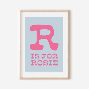 Impresión digital personalizada con nombre colorido y peculiar, letrero con nombre para guardería, arte de pared con letras retro, impresión con nombre para guardería para niños, decoración de guardería