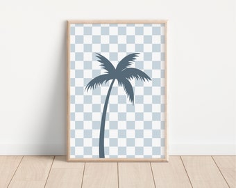 Palm Tree Downloadable Print, Surf Nursery Decor, Beach Kids Room, Surfer Room, Beachy Kids Wall Art, Boho Wall Art, Retro Wall Art