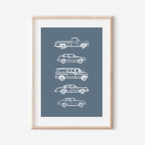 Retro Vintage Cars Downloadable Print, Vehicle Boy Nursery Decor, Kids Room, Minimalist Play Room Wall Decor, Quote Kids Wall Art, Printable