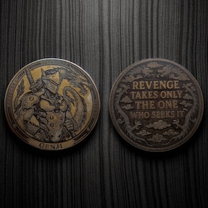 Overwatch GENJI Collector Coin – Engraved BOTH side for Fans & Display, Cosplay Coin/collectible, gamer gift, paper weight.