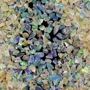 AAA Ethiopian Opal Rough Lot: 1000 PCS Polished Opal (3-5mm)