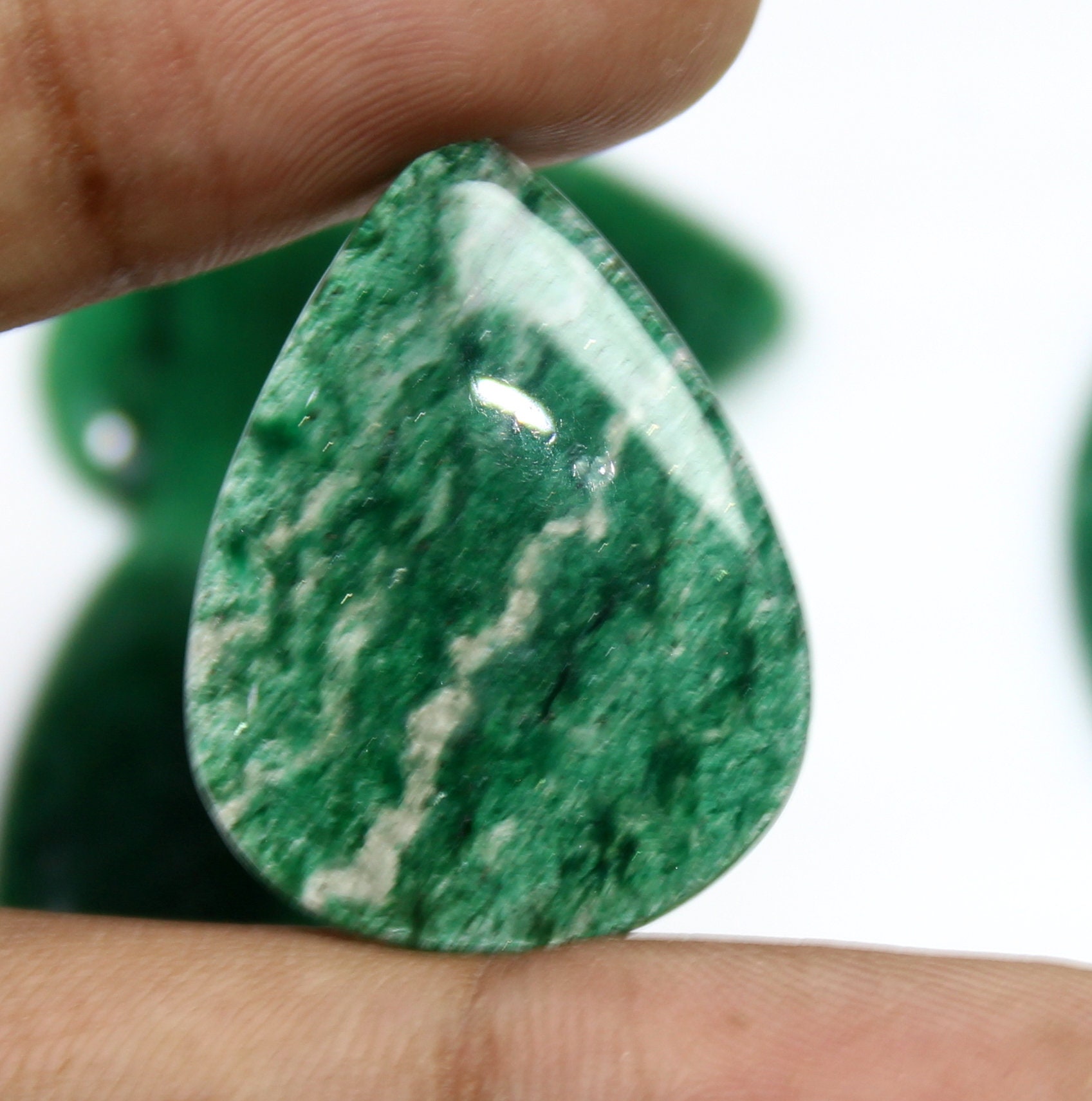 Natural Green Moss Agate 5 PCs 75 Carats Size 18X23 To | Etsy