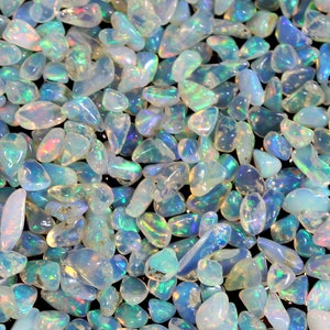 50 AAA Ethiopian Opal Tumble Nuggets: Polished Rough Gemstone Lot