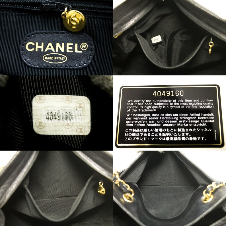 Chanel Triple Coco Cc Caviar Chain Shoulder Bag Black Leather Etsy