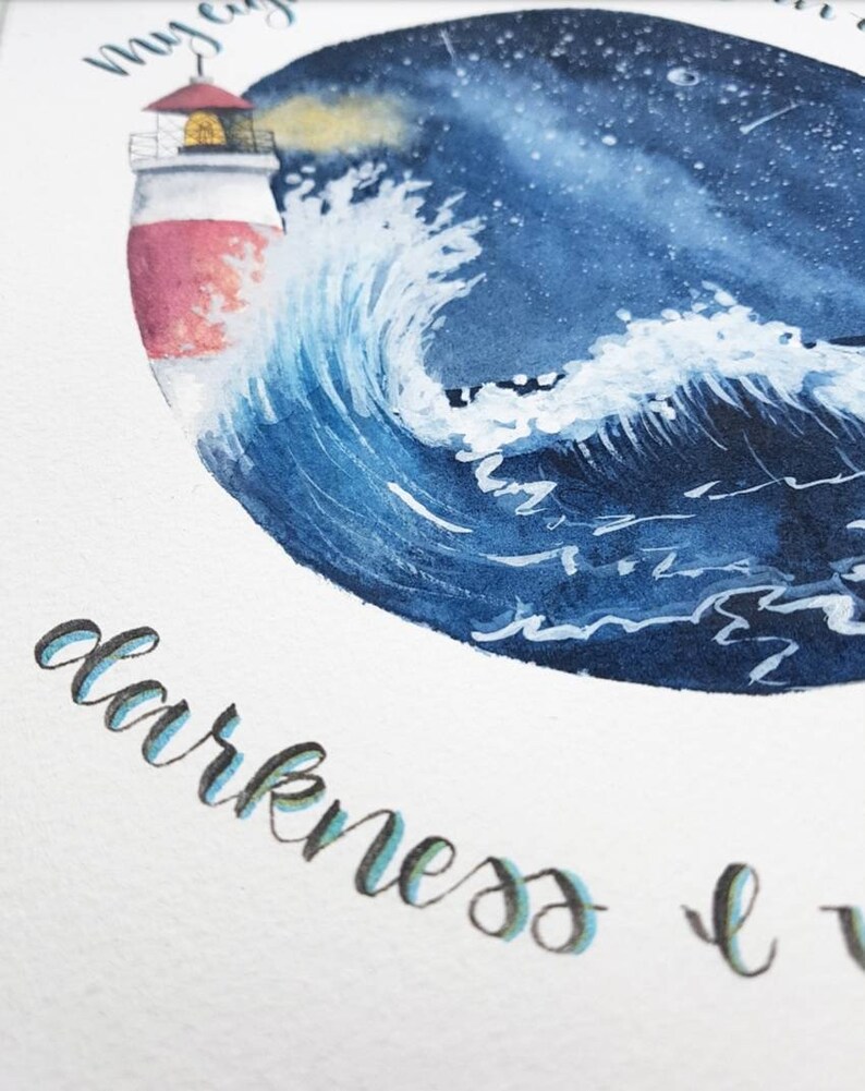 My Lighthouse By Rend Collective Original Watercolour Artwork Etsy