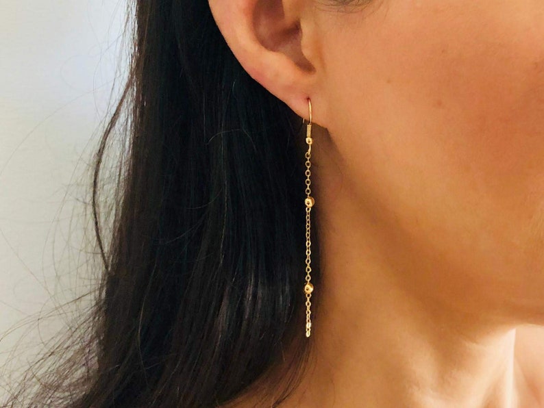 Gold Earrings For Women Long Gold Earrings Drop Earrings