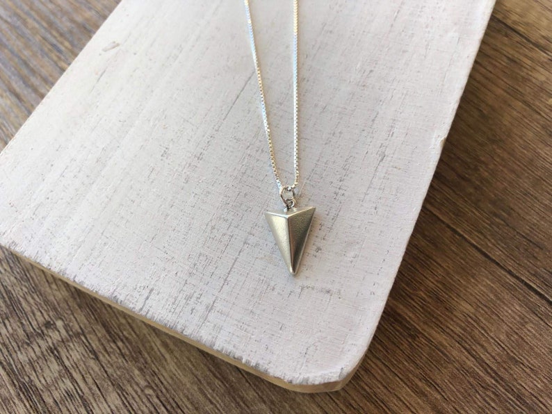 925 Sterling Silver Triangle Pendant Necklace for Men and Women for Evening and Everyday Stylish Geometric Daily Necklace