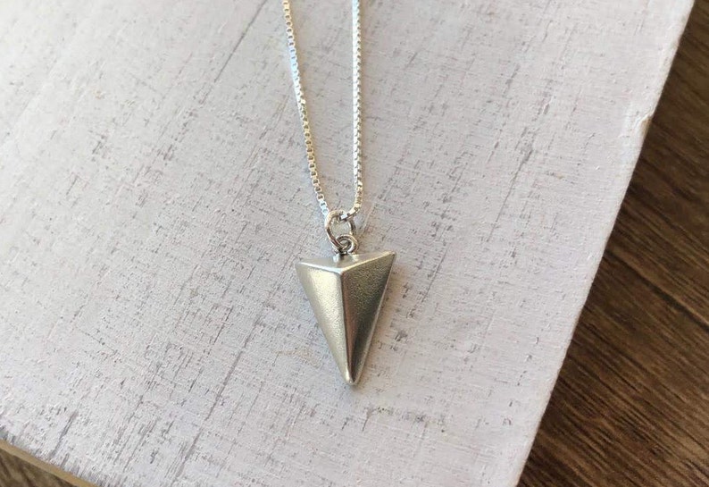 925 Sterling Silver Triangle Pendant Necklace for Men and Women for Evening and Everyday Stylish Geometric Daily Necklace