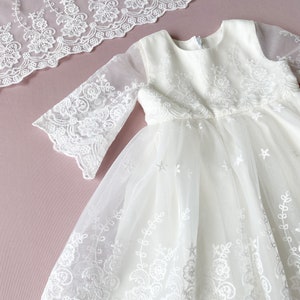 Lace baptism dress, baptism dress for baby girl, christening dress