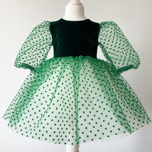 Baby girl christmas dress, green girl velvet dress, flower girl baby dress, baby girl party dress, 1st birthday dress