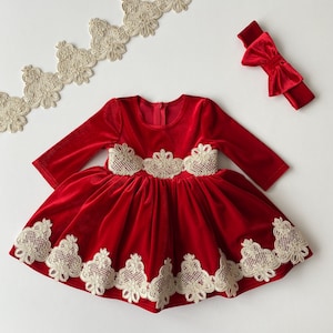 Christmas dress girl, red christmas dress baby girl