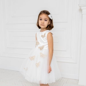 Infant Flower Girl Dress, Flower Girl Dress Toddler, Baby Girl Flower Girl Dress, White Flower Girl Dresses, Tulle Dresses Girl
