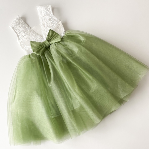 Sage Green Flower Girl Dress Etsy