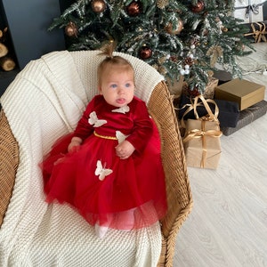 Handmade Red Christmas Dress: Baby Girl Holiday Outfit