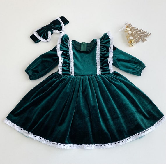 Green Emerald Dress Baby Christmas Dress First Christmas | Etsy