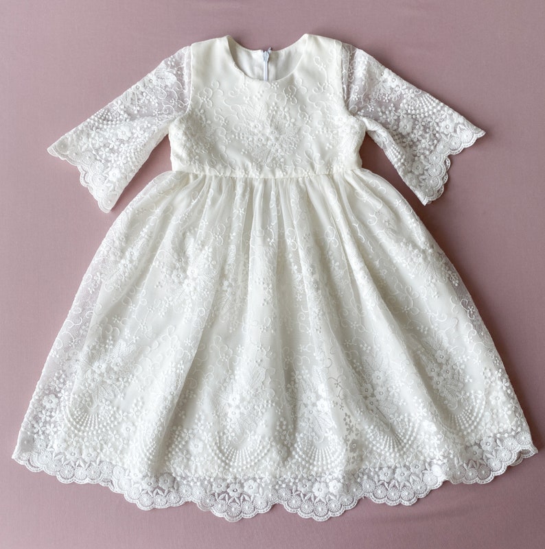 Baptism dress, christening gown, baptism dress for baby girl, infant baptism dress, blessing baby dress image 2