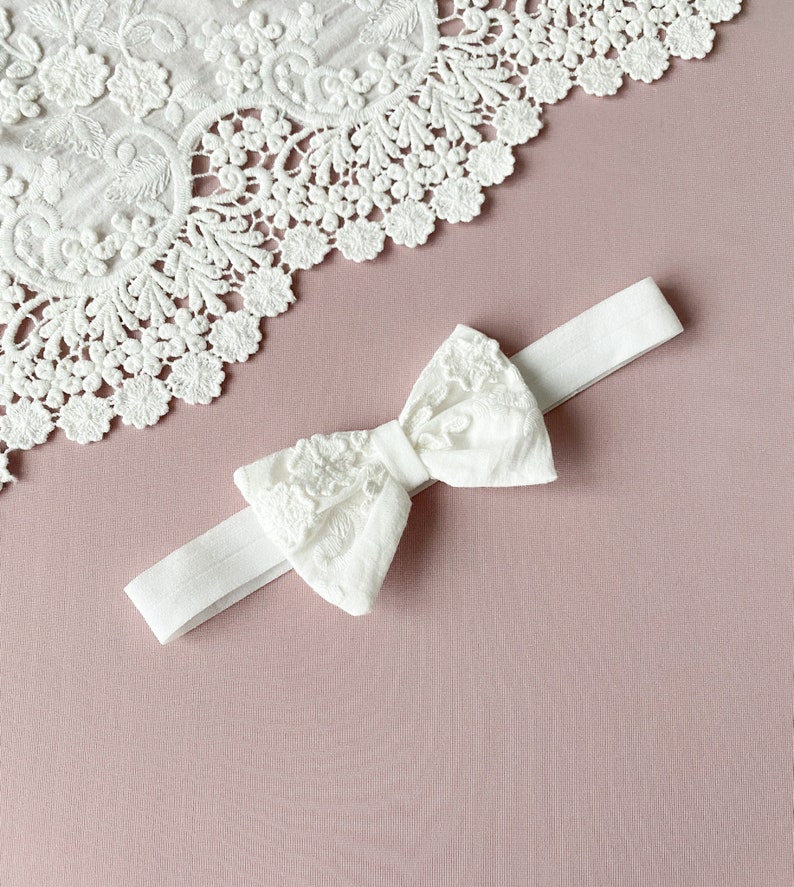 Baby girl headband for baptism, christening headband, baby baptism outfit Bild 2